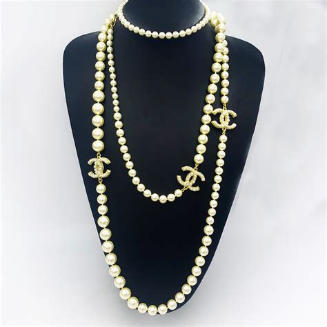 faux chanel long pearl necklace uk sale|authentic chanel pearl necklace.